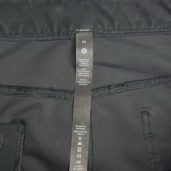 Lululemon Mens Utilitech ABC Pants 34 x 34 Black 5 Pocket Stretch A2 - Picture 3 of 10